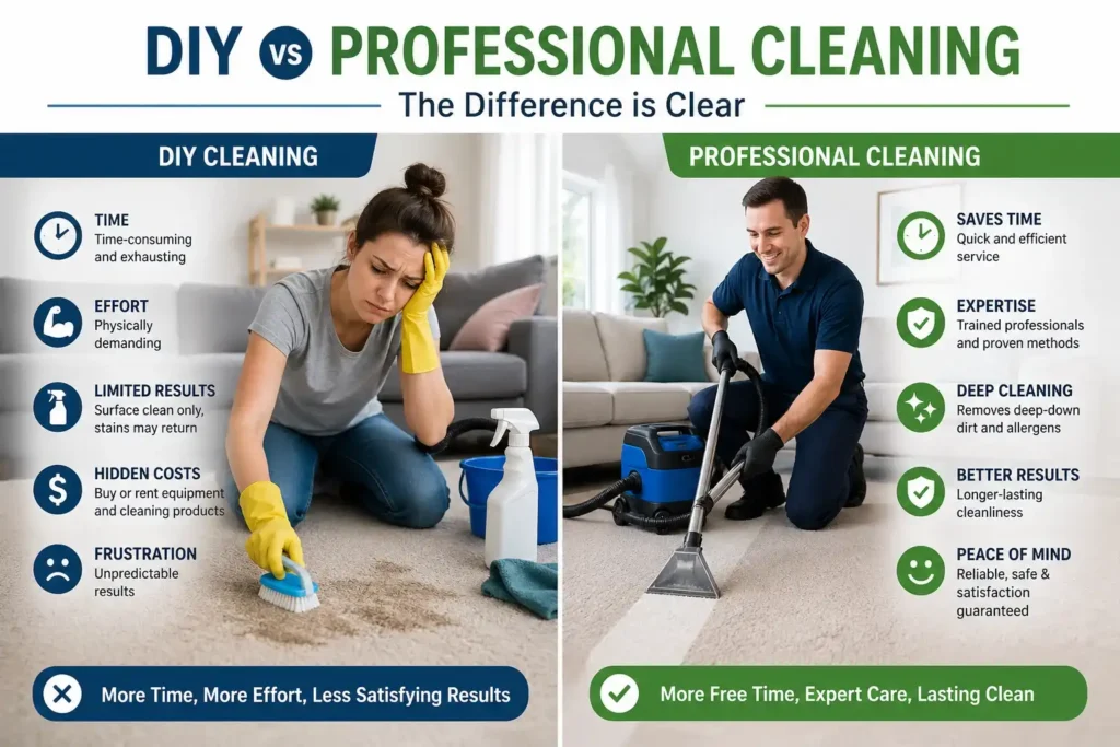 DIY vs professional cleaning