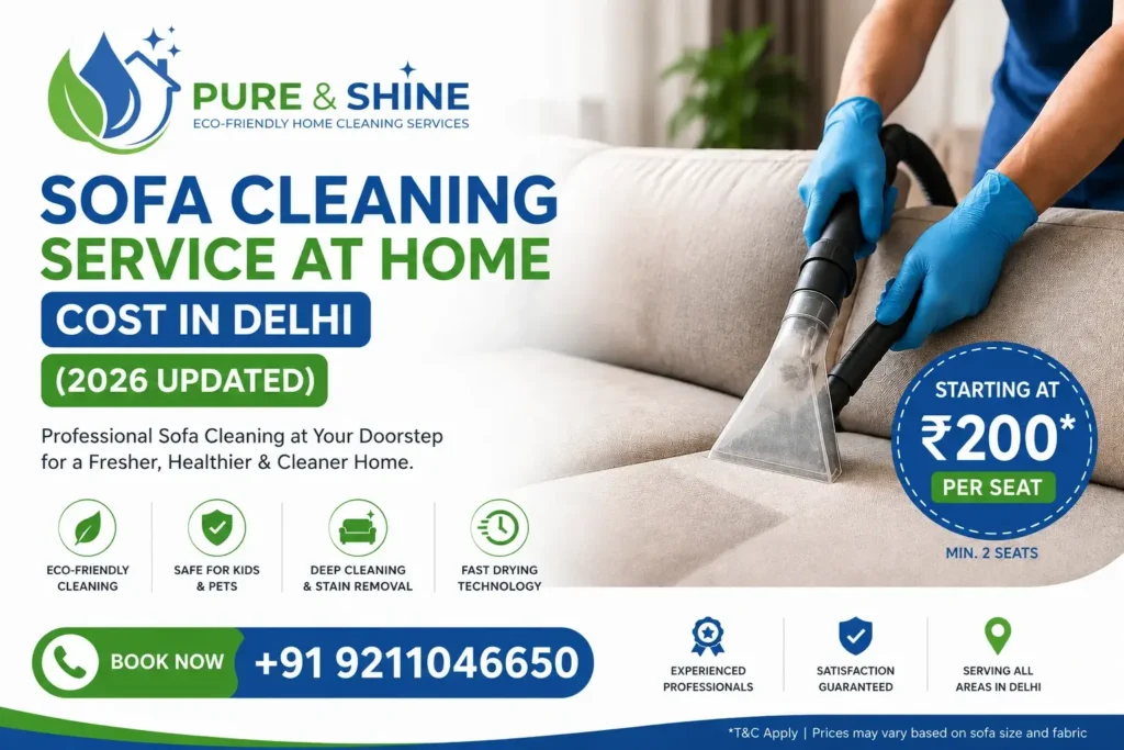 Sofa Cleaning Service at Home – Cost in Delhi (2026 Updated)